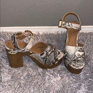 Snake Skin Block Heel